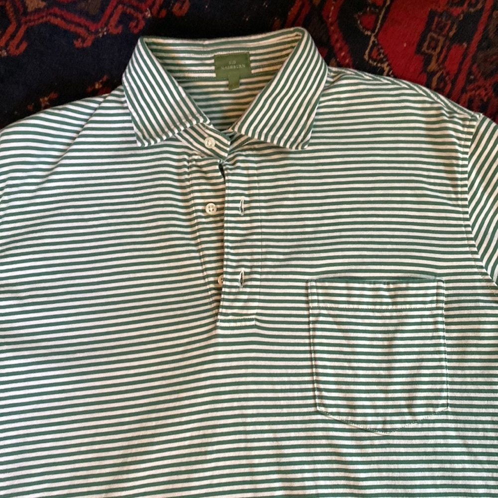 Sid Mashburn striped jersey polo